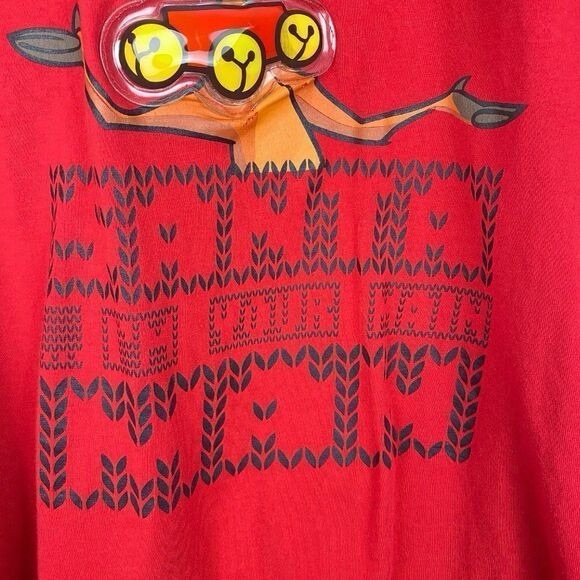 GURILLA BISCUIT Unisex Red Rudolph Short Sleeve Light Up Novelty T Shirt US M - Picture 5 of 6